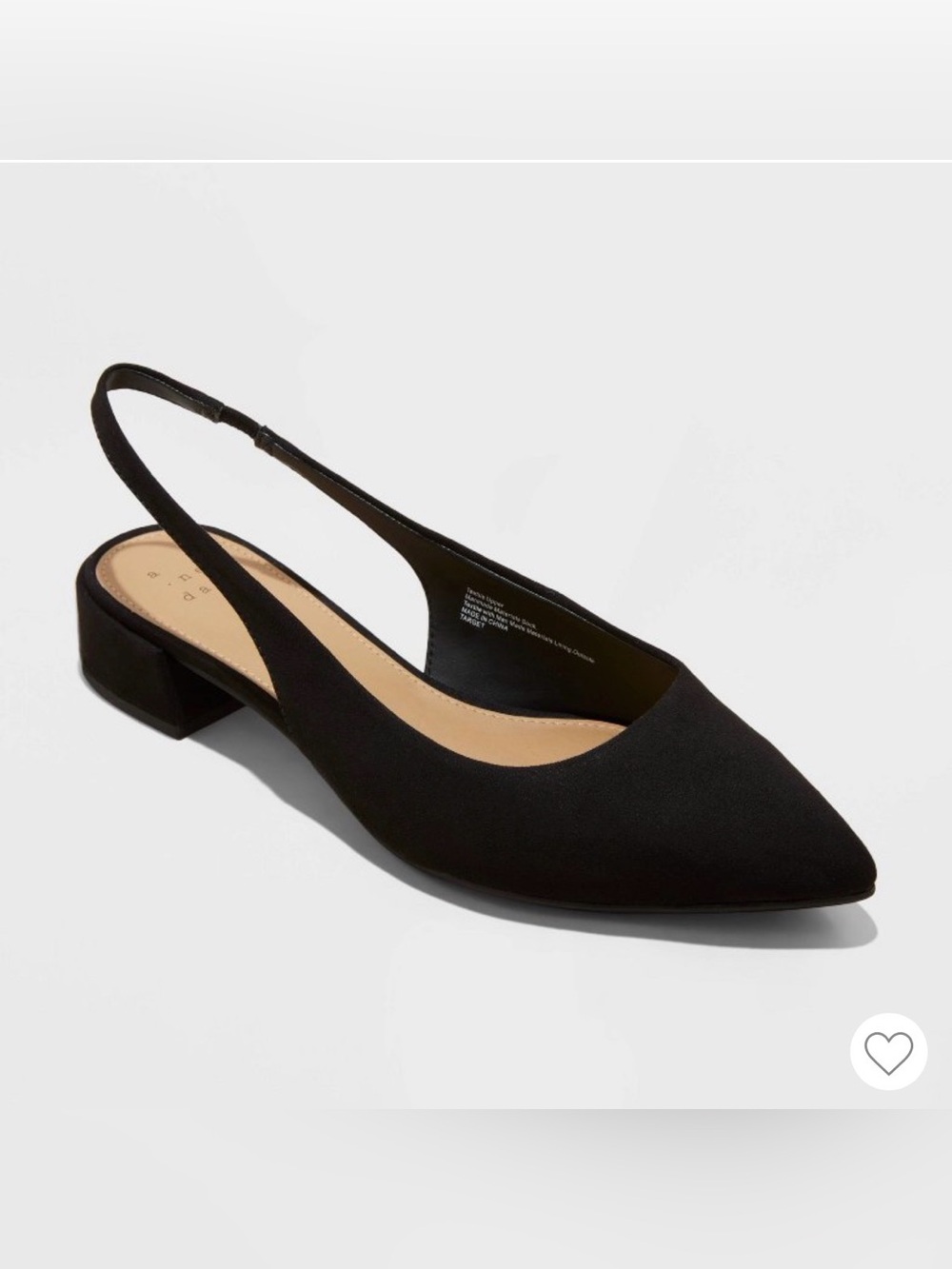 a new day Black Pointed-Toe Slingback Flats